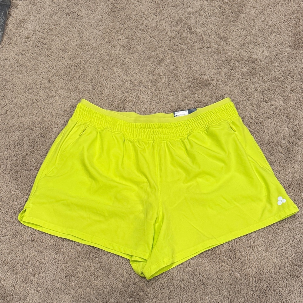 New! Tek Gear Women's Large Bright Yellow Athletic Shorts